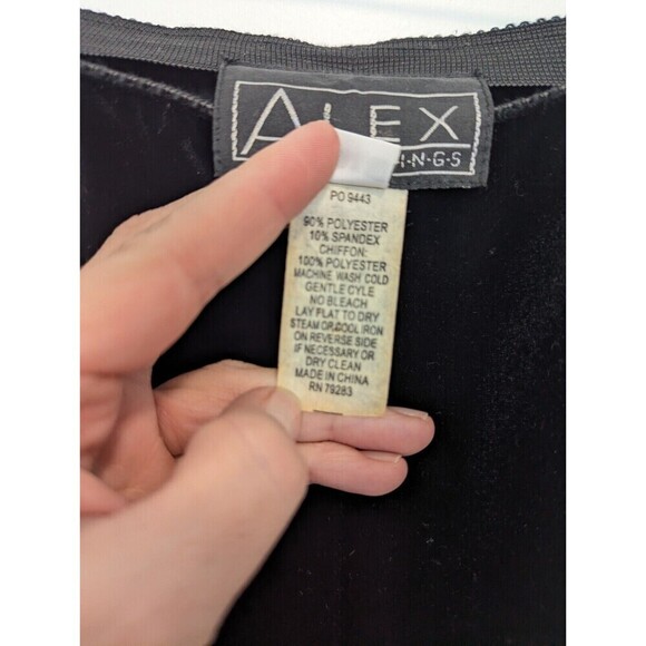 Alex Evenings Black Velvet Flare Pants Women's Size Medium - Picture 4 of 8